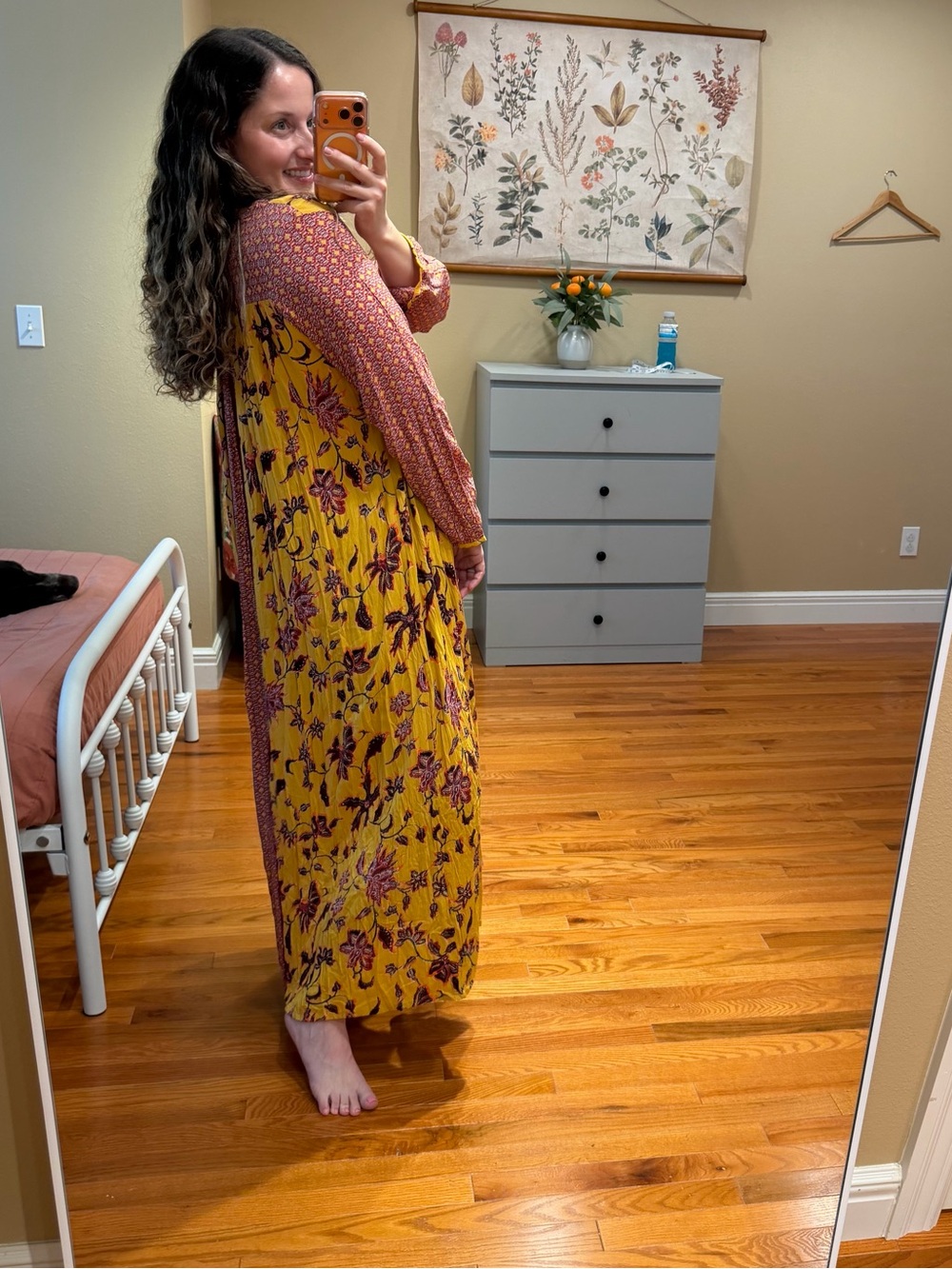 NWT Anthropologie RAGA Floral Boho Yellow Duster Kimono Small Boho - Picture 3 of 13